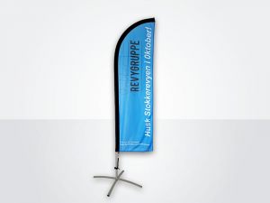 Beachflagg-kryssfot-feather